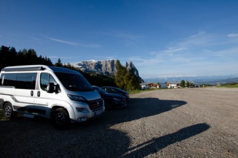 Dolomity Itálie - parking Seiser Alm (1850 m.n.m.)