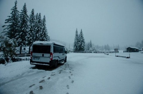 Dolomity Itálie - parking Brückele